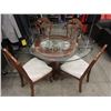 Image 1 : Round Glass Topped Table with 4 Chairs