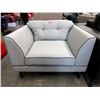 Image 1 : New Grey Fabric Arm Chair w/ Contrasting Piping