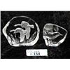 Image 1 : Two Signed Crystal Bird Paperweight / Sculptures