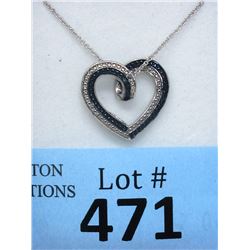 New Blue Diamond Heart Necklace