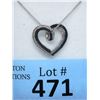 Image 1 : New Blue Diamond Heart Necklace