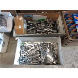 2 Boxes of Assorted Wrenches & Socket Wrenches