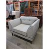 Image 1 : New Grey Fabric Arm Chair w/ Contrasting Piping