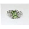 Image 1 : Green Peridot & Diamond Cocktail Ring