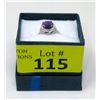 Image 2 : Amethyst & Diamond Sterling Silver Ring