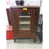 Image 1 : Vintage Wood Glass Doored Cabinet