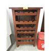 Image 1 : Wood & Wicker Wine Rack Cabinet