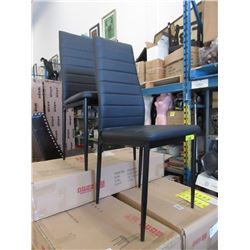 2 New Black Dining Chairs with Metal Frames