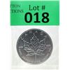 Image 1 : 1 Oz .9999 Fine Silver 2013 Canada Maple Leaf Coin