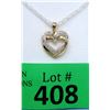 Image 1 : New .925 Silver Diamond Heart Necklace