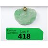 Image 1 : Large Carved Jade Pendant with 18KT Gold Bale