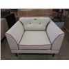 Image 1 : New Ivory Fabric Arm Chair w/ Contrasting Piping