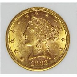 1883-S $5.00 GOLD