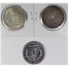 Image 2 : THREE MORGAN SILVER DOLLARS
