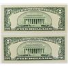 Image 2 : TWO 1950 $5.00 FEDERAL RESERVE NOTES: BOTH WIDE