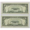 Image 2 : TWO 1981-A $5.00 FEDERAL RESERVE NOTES: