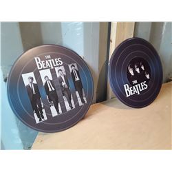 2 Metal Signs - "Beatles" Apx 12"