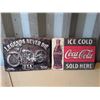 Image 1 : 2 Vintage Style Wood Signs 12" x 16"  "Legends Never Die" and "Coca Cola"
