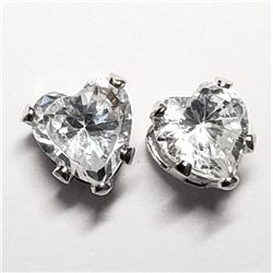 14K White Gold Cubic Zirconia (4Mm) (0.46Gm) 10Kt Backs Earrings, Made in Canada, Suggested Retail V