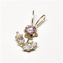 10K Yellow Gold Cubic Zirconia (0.3Gm) Pendant, Made in Canada, Suggested Retail Value $60