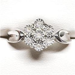 Silver Diamond (3.37Gm) Ring (~Size 7), Suggested Retail Value $180