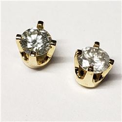 14K Yellow Gold Diamond(0.16ct) 0.44Gm (I, Gh) Earrings, Made in Canada, Appraised Retail $1033