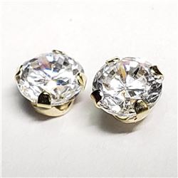 14K Yellow Gold Cubic Zirconia (4Mm) Silicone Stud Back Earrings, Suggested Retail Value $120