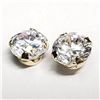 Image 1 : 14K Yellow Gold Cubic Zirconia (4Mm) Silicone Stud Back Earrings, Suggested Retail Value $120