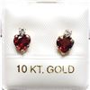 Image 4 : 10K Yellow Gold Garnet Cubic Zirconia Silicone Stud Back Earrings, Made in Canada, Suggested Retail 