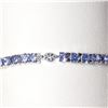 Image 3 : Silver Natural Tanzanite(3.9ct) (8.8Gm, 7.5") Bracelet, Appraised Retail $800