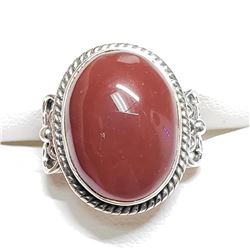 Silver Carnellion (6.8Gm~) Ring (~Size 5), Suggested Retail Value $100