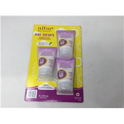 Alba Botanicals Kids Fragrance Free Sunscreen Lotion (3 x 113ml)