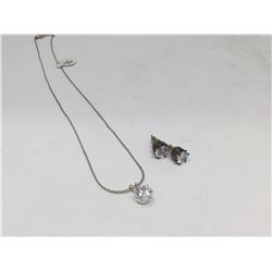 Cubic Zirconia Necklace and Earrings
