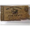 Image 1 : 1863 State of Alabama FIVE CENT Currency Note