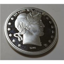 Proof Finish Barber Head Style - 1 oz Silver Round