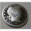 Image 1 : Proof Finish Barber Head Style - 1 oz Silver Round