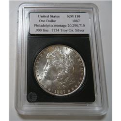 1887 P BU Grade Morgan in Slab