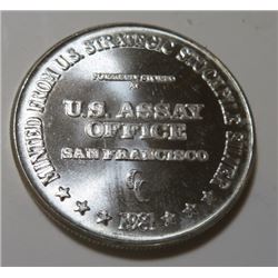 RARE 1981 US ASSAY OFFICE 1 oz. Silver Round