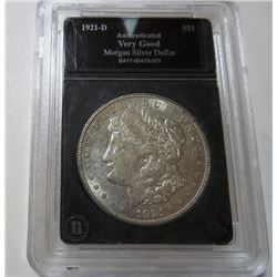 1921 D VG grade Morgan Dollar in Slab