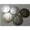 Image 1 : Lot of 5 Barber Half Dollars -