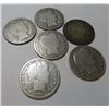 Image 1 : Lot of 6 Barber Hlaf Dollars -