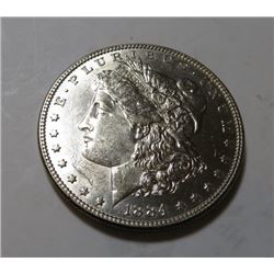 1884 P Crisp BU Morgan Silver Dollar