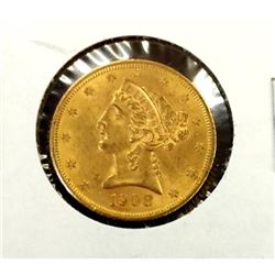 1908 $ 5 Gold Liberty