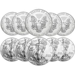 (10) US Silver E agles - Random Dates