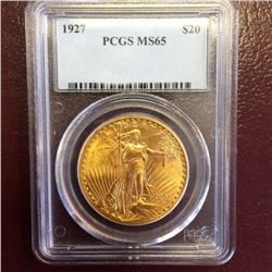 1927 MS 65 PCGS $20 Saint Gauden Double Eagle