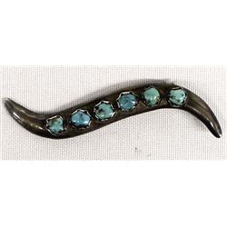 Navajo Old Pawn Sterling Turquoise Hair Barrette