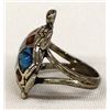 Image 2 : Navajo Old Pawn Sterling Chip Inlay Turtle Ring