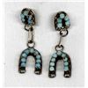 Image 1 : Zuni Old Pawn Sterling Inlay Turquoise Earrings