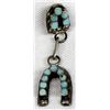 Image 2 : Zuni Old Pawn Sterling Inlay Turquoise Earrings