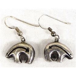 Navajo Sterling Silver Bear Earrings